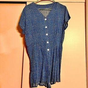 Cute Blue Floral Romper